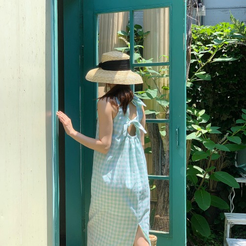 2021 Double Knot Gingham Dress