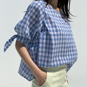Double Knot Gingham Blouse