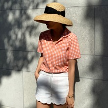 Classic Gingham Terry Cotton Top